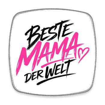 Beste Mama der Welt Neon Rosa - Viereckiger Kühlschrankmagnet - Weiß - Vorne