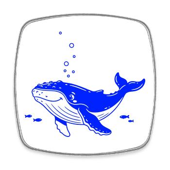 Cute Whale - Square fridge magnet - white - Front