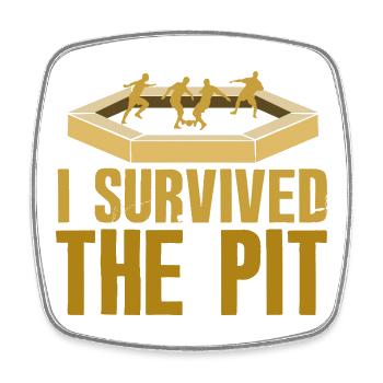 I Survived The Pit - Square fridge magnet - white - Front