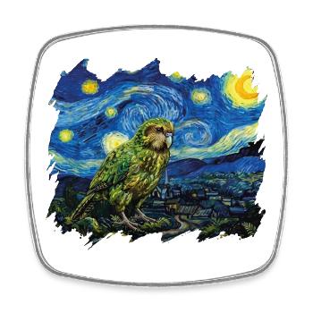 Kakapo-Nacht Neuseeländischer Papagei Kakapo-Vogel - Viereckiger Kühlschrankmagnet - Weiß - Vorne