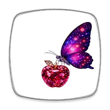 Vie de rubis – Papillon de Pouvoir - Magnet carré - blanc - Devant