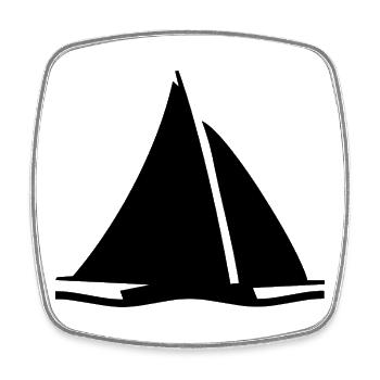 Voile - Magnet carré - blanc - Devant