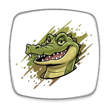Tête de graffiti d’alligator - Magnet carré - blanc - Devant