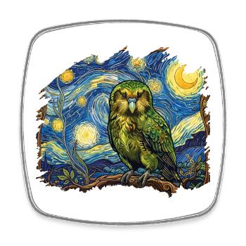 Kakapo-Nacht Neuseeland-Papagei Kakapo-Vogel Sternenklar - Viereckiger Kühlschrankmagnet - Weiß - Vorne
