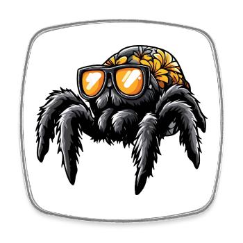 Tarantula Comic Urlaub - Viereckiger Kühlschrankmagnet - Weiß - Vorne