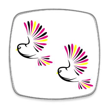 Vogel Bird - Magnet carré - blanc - Devant