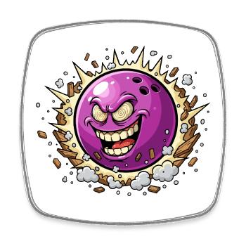 Dessin animé Laughing Moon Bang - Magnet carré - blanc - Devant