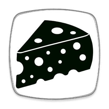 Swiss cheese - Square fridge magnet - white - Front