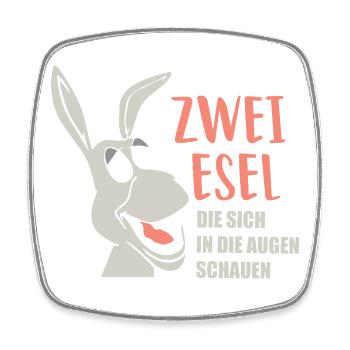 Zwei Esel die sich in die Augen schauen - Viereckiger Kühlschrankmagnet - Weiß - Vorne