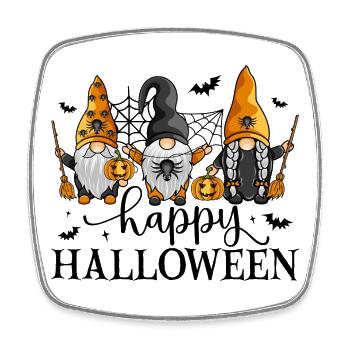 Frohe Halloween-Gnome - Viereckiger Kühlschrankmagnet - Weiß - Vorne