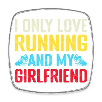 Running I Only Love Marathon Runner - Viereckiger Kühlschrankmagnet - Weiß - Vorne