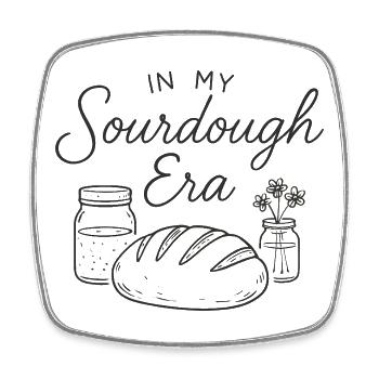 Backen Bäckerin Sauerteig In My Sourdough Era - Viereckiger Kühlschrankmagnet - Weiß - Vorne