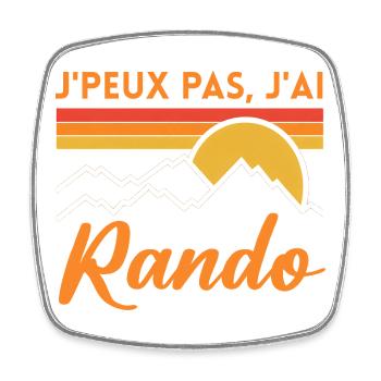 Rando Soleil Vintage Montagne randonnée rando - Magnet carré - blanc - Devant
