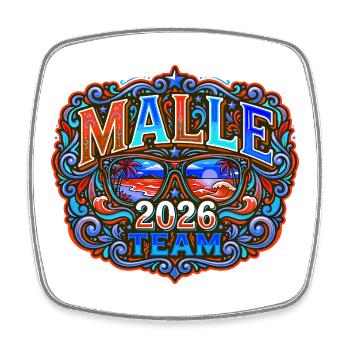 Malle 2026 Mallorca Holidays - Square fridge magnet - white - Front