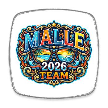 Malle 2026 Mallorca Urlaub - Viereckiger Kühlschrankmagnet - Weiß - Vorne