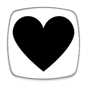 schwarzes Herz - minimalistischer Look - Viereckiger Kühlschrankmagnet - Weiß - Vorne