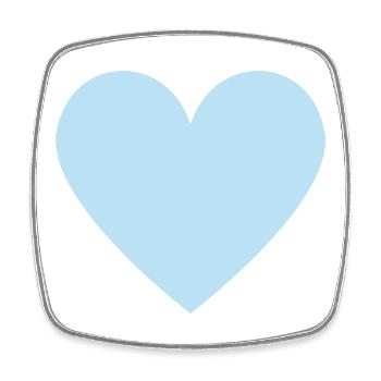 Pastellblaues Herzmotiv minimalistischer Look - Viereckiger Kühlschrankmagnet - Weiß - Vorne
