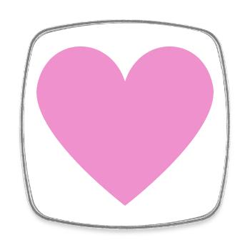 Rosa Herz minimalistischer Look - Viereckiger Kühlschrankmagnet - Weiß - Vorne