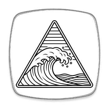 sea wave - Square fridge magnet - white - Front