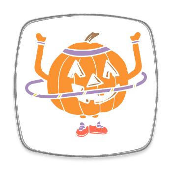 Hula Hup Hopp Halloween Hullern Huller Kürbis - Viereckiger Kühlschrankmagnet - Weiß - Vorne