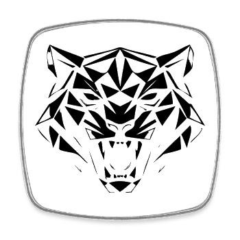 Tiger Power – Strength & Elegance - Square fridge magnet - white - Front