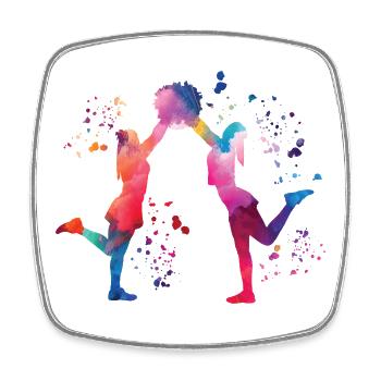 Cheerpom pom girls Mom Cheerleading - Magnet carré - blanc - Devant