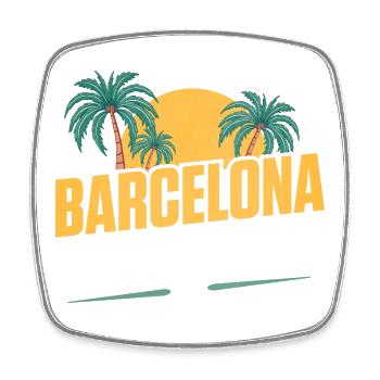 Barcelona Party Crew - Square fridge magnet - white - Front