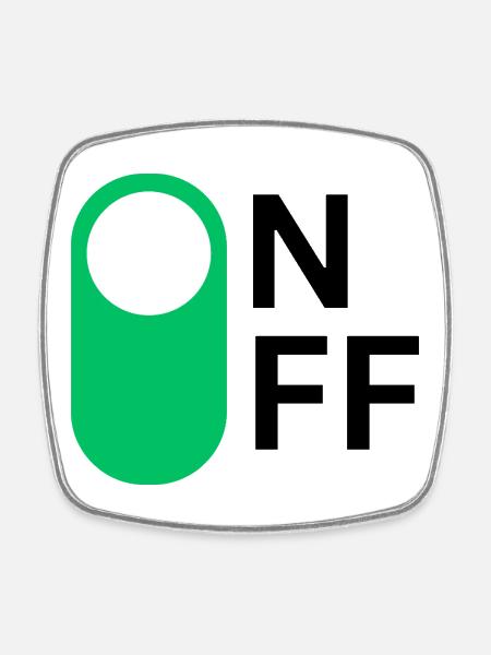 Mode ON/OFF - Magnet carré - blanc
