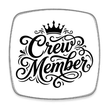 crew member - Square fridge magnet - white - Front