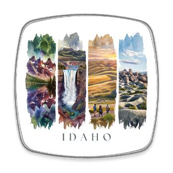 Idaho Urlaub Travel – Berge & Wildnis Motiv - Viereckiger Kühlschrankmagnet - Weiß - Vorne