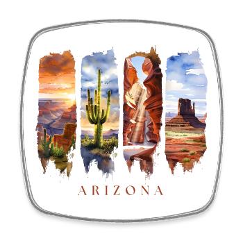 Arizona Vacation Travel – Desert & Canyon Motif - Square fridge magnet - white - Front