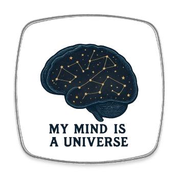 My mind as a universe - Square fridge magnet - white - Front
