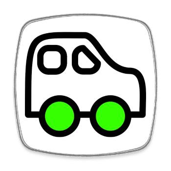 Auto - Viereckiger Kühlschrankmagnet - Weiß - Vorne
