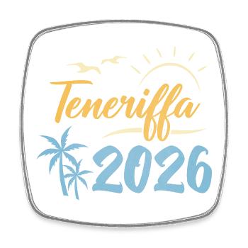 Teneriffa 2026 - Viereckiger Kühlschrankmagnet - Weiß - Vorne