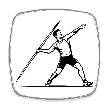 javelin throw - Square fridge magnet - white - Front