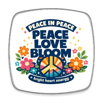 Paix Amour Fleurs Fleur Paix Bohème Déclaration - Magnet carré - blanc - Devant