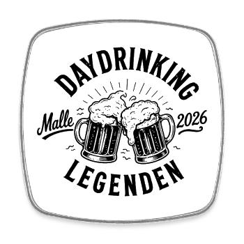 Malle 2026 Daydrinking Legends Mallorca 2026 - Magnet carré - blanc - Devant