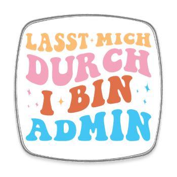 Lass Mich Durch Admin Retro Techniker Administrato - Viereckiger Kühlschrankmagnet - Weiß - Vorne