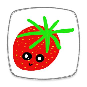Erdbeere Kinder Erdbeeren  - Viereckiger Kühlschrankmagnet - Weiß - Vorne