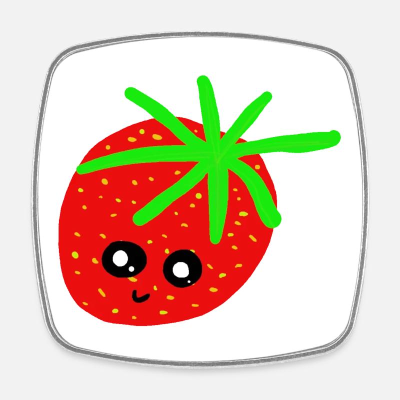 Strawberry Kids Strawberries - Square fridge magnet - white