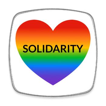 Solidarity Rainbow Heart LGBT Safe Space Gay Ally - Viereckiger Kühlschrankmagnet - Weiß - Vorne