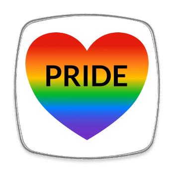 Pride Rainbow Heart LGBTQ Gay Pride Monat - Viereckiger Kühlschrankmagnet - Weiß - Vorne