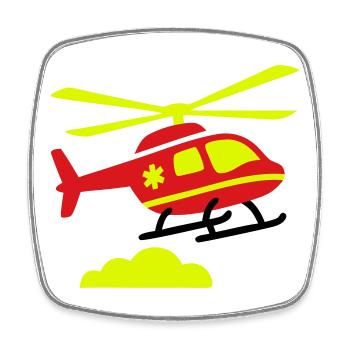 Rettungshubschrauber Notarzt - Viereckiger Kühlschrankmagnet - Weiß - Vorne