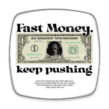 Fast Money - Magnet carré - blanc - Devant
