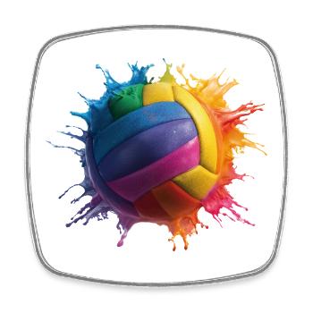 Volleyball - Square fridge magnet - white - Front