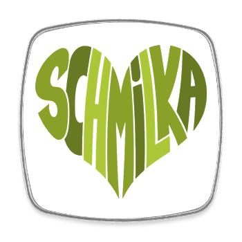 Schmilka, Bad Schandau Cœur design en nuances de vert - Magnet carré - blanc - Devant