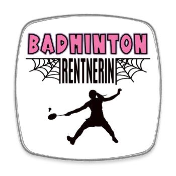 Badminton Rentnerin Rente Ruhestand Badmintonerin - Viereckiger Kühlschrankmagnet - Weiß - Vorne