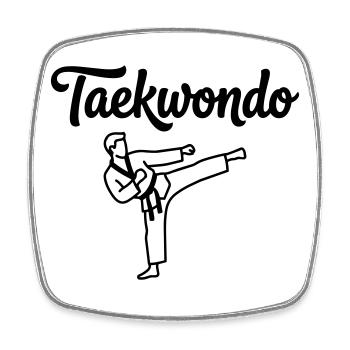 Taekwondo - Viereckiger Kühlschrankmagnet - Weiß - Vorne
