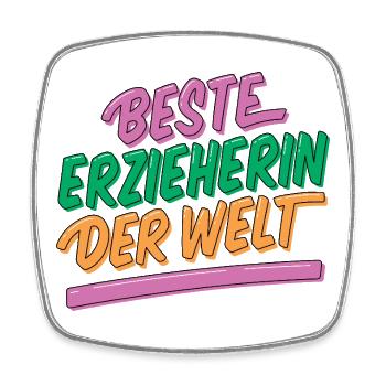Beste Erzieherin der Welt - Viereckiger Kühlschrankmagnet - Weiß - Vorne