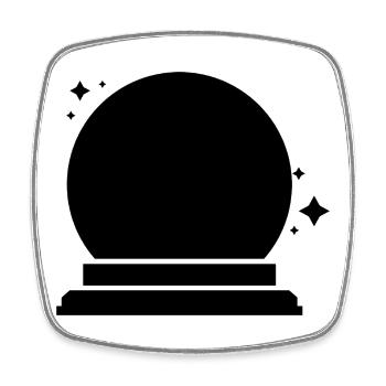 Crystall ball - Square fridge magnet - white - Front
